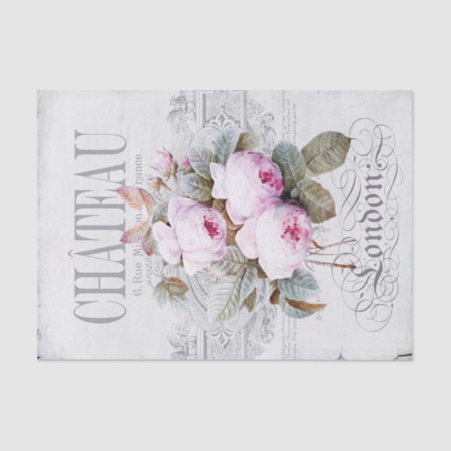 Papel De Seda Vintage French London Pink Peony (Frente )
