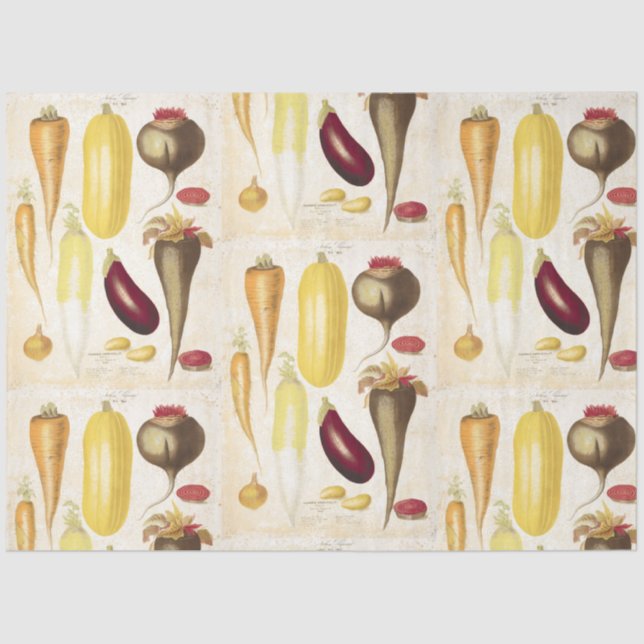 Papel De Seda Vintage Garden Veggies Crafters (Frente )