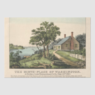 Papel De Seda Vintage George Washington Birthplace Decoupage