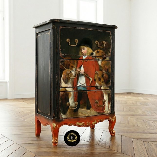 Papel De Seda Vintage Girl Dogs Tissue Paper (Criador carregado)