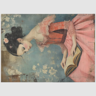 Papel De Seda Vintage Girl maravilhosamente esquisita