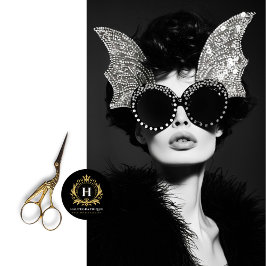 Papel De Seda Vintage Glam Batendo Óculos de sol Dourado Dúvida