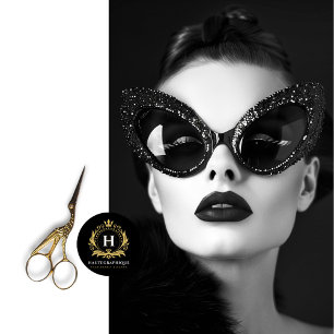 Papel De Seda Vintage Glam Black & Crystal Cat-Eye Decoupage