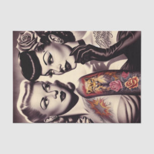 Papel De Seda Vintage Glam Tattoo Pinups
