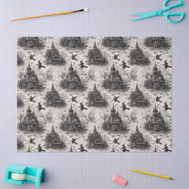 Papel De Seda Vintage Gothic Halloween (Arte )