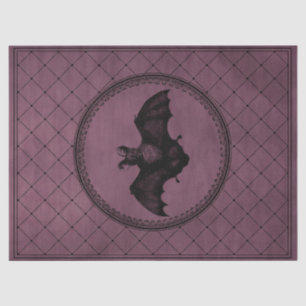 Papel De Seda Vintage Gothic Halloween Bat na Desduplicação Ro