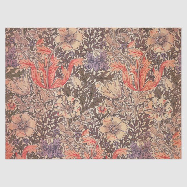 Papel De Seda Vintage Graceful Floral Impressão (Frente )