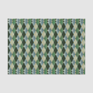Papel De Seda Vintage Green Beige geometrics Rua padrão Patrick