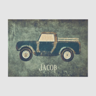 Papel De Seda Vintage Green Rusty Truck Antiga Textura Russa