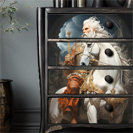 Papel De Seda Vintage Grego Clássico Deus Apolo Vermelho Dourado