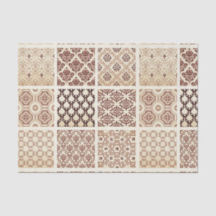 Papel De Seda Vintage,grunge,colagem de cor damasco, vitoriano