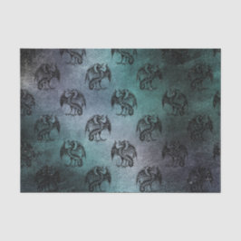 Papel De Seda Vintage Grunge Dragon Pattern