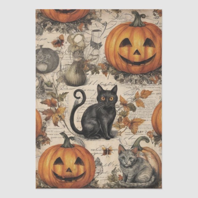 Papel De Seda Vintage Halloween Ephemera (Frente )