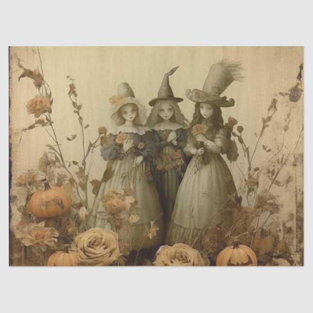 Papel De Seda Vintage Halloween Witchcraft (5) (Frente )