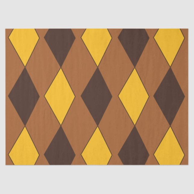 Papel De Seda Vintage Harlequin Diamond Pattern (Frente )