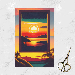 Papel De Seda Vintage Hawaii Colorful Viagem