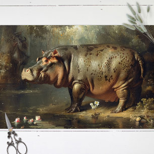 Papel De Seda Vintage Hippo Painting Decoupage
