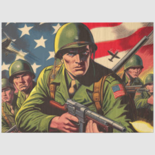 Papel De Seda Vintage Histórias em quadrinhos militares