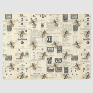 Papel De Seda Vintage Honey Bee Series Design 10 Tecidos