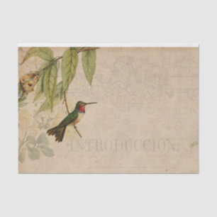 Papel De Seda Vintage Hummingbird Ephemera
