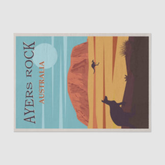 Papel De Seda Vintage Illustration Ayers Rock, Austrália
