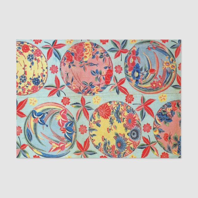 Papel De Seda Vintage Japonês Kimono Textile (Bingata) (Frente )