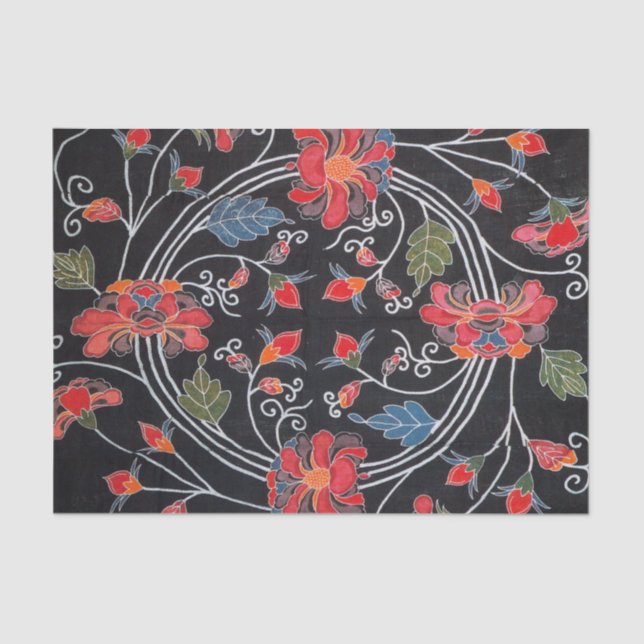 Papel De Seda Vintage Japonês Kimono Textile (Bingata) (Frente )