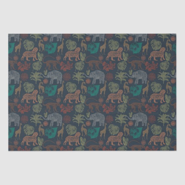 Papel De Seda Vintage Jungle Safari (Frente )