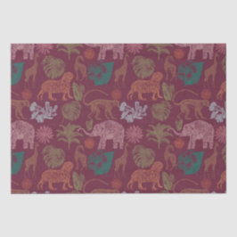 Papel De Seda Vintage Jungle Safari Rosa