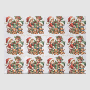 Papel De Seda Vintage Kids presentes no Natal Feliz Natal