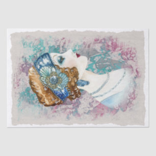 Papel De Seda Vintage Lady Portrait Decoupage