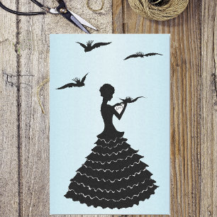Papel De Seda Vintage Lady Silhouette - Letra Doves
