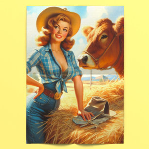 Papel De Seda Vintage Lindeza Cowgirl Pin-up