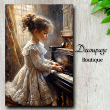 Vintage Little Girl Tocando A Dissociação Do Piano