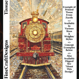 Papel De Seda Vintage Loco Vermelho e Dourado, Mosaic DH3R Decou