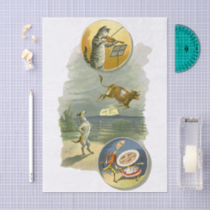 Papel De Seda Vintage Madre Goose Enfermeira Rhyme Ei Diddle