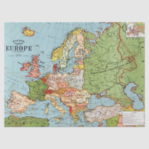 Papel De Seda Vintage Map of Europe