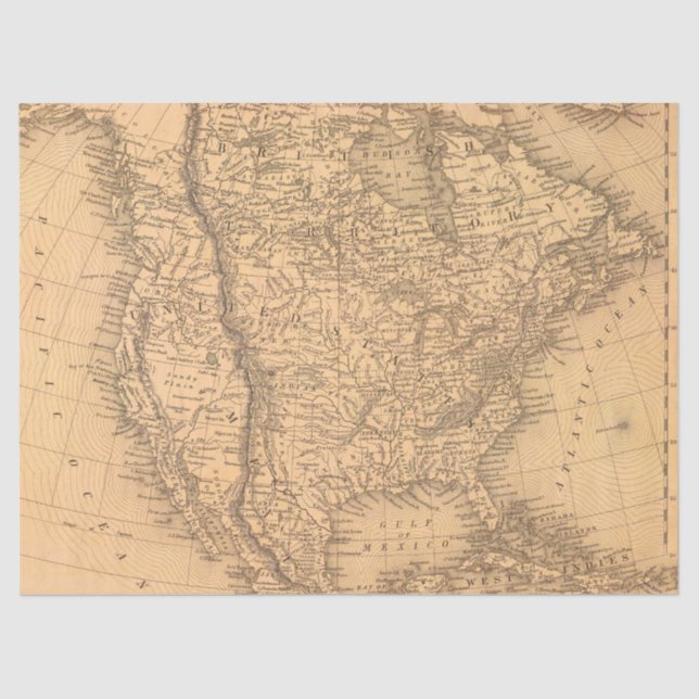 Papel De Seda Vintage Map Series Design 5 (Frente )