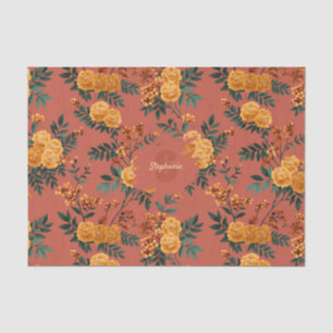 Papel De Seda Vintage Marigold Calendula Floral