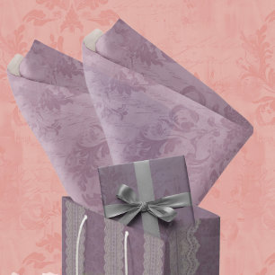 Papel De Seda Vintage Mauve Antique Damask Decoupage