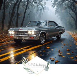 Papel De Seda Vintage Muscle Car - Impala - Fall Forest Highway