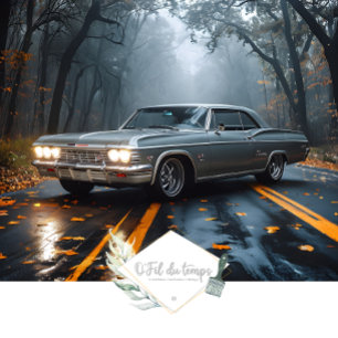 Papel De Seda Vintage Muscle Car - Impala - Fall Forest Highway