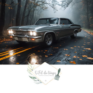 Papel De Seda Vintage Muscle Car - Impala - Fall Forest Highway