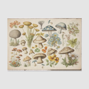 Papel De Seda Vintage Mushroom Cottagecore Decoupage