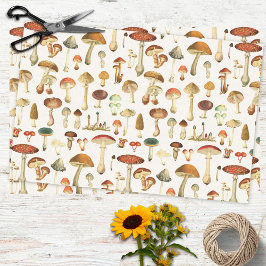 Papel De Seda Vintage Mushroom Pattern