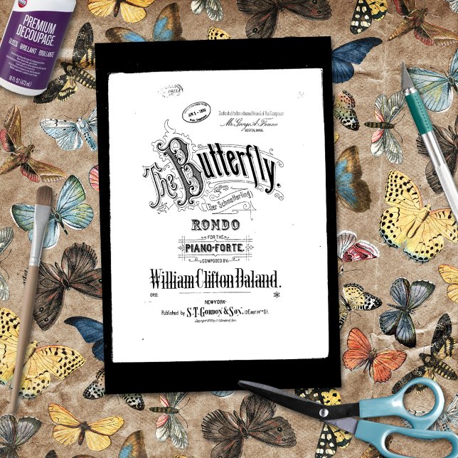 Papel De Seda Vintage Music Der Schmetterling (Criador carregado)