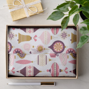Papel De Seda Vintage Natal - Retrorações das Decorações Bauble