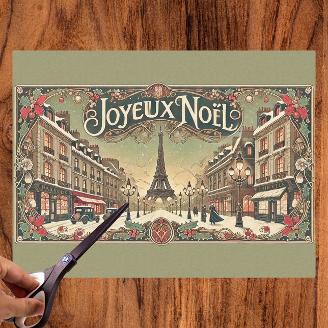 Papel De Seda Vintage Noel em Paris (Criador carregado)