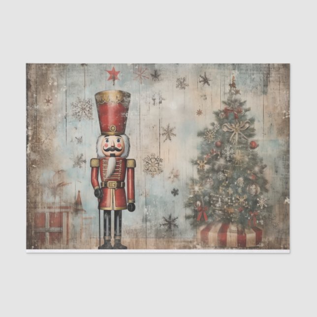 Papel De Seda Vintage Nutcracker Soldier (Frente )