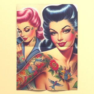 Papel De Seda Vintage Old School Tattoo Girls